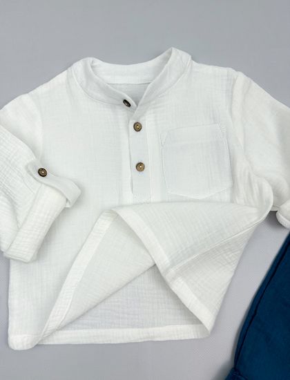 Комплект муслиновый, Петроль/Белый