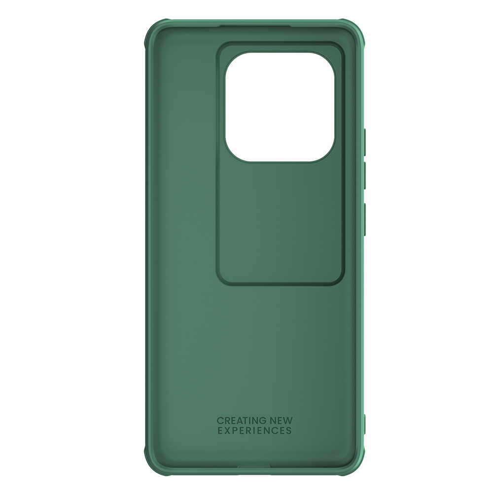 Чехол зеленого цвета (Dark Green) от Nillkin с сдвижной шторкой для камеры для Xiaomi Redmi Note 14 Pro+ Плюс 5G, серия CamShield Pro Case
