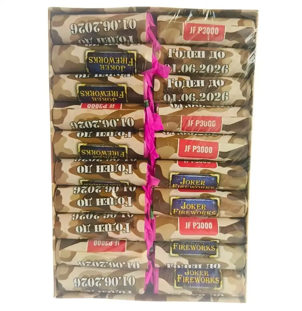 Со скольки лет можно купить петарды — P3000 от Joker Fireworks, упаковка 20 штук, доступно с 16 лет