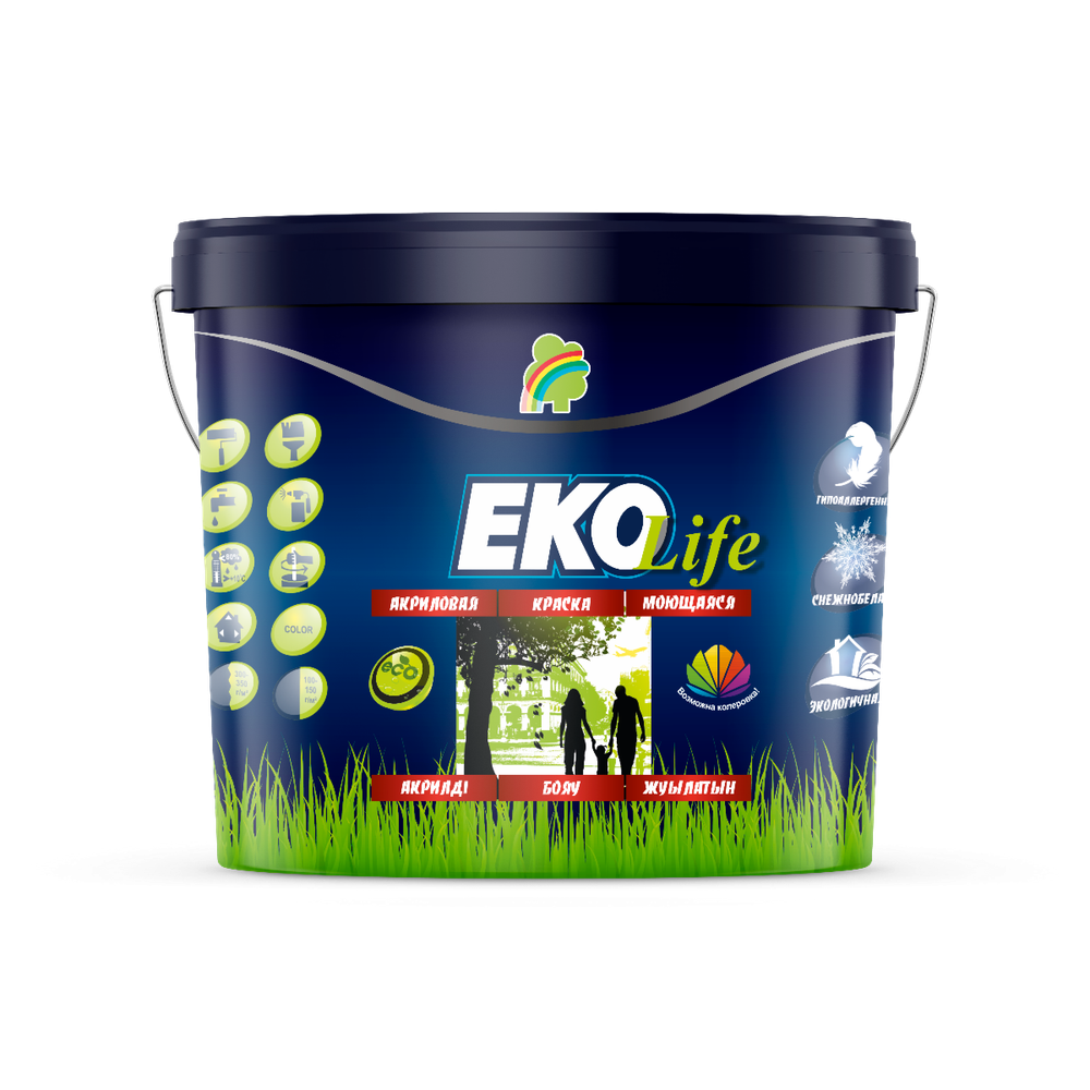 КРАСКА EKO LIFE МОЮЩАЯСЯ ГИПОАЛЕРГЕННАЯ АКРИЛОВАЯ 1,3КГ