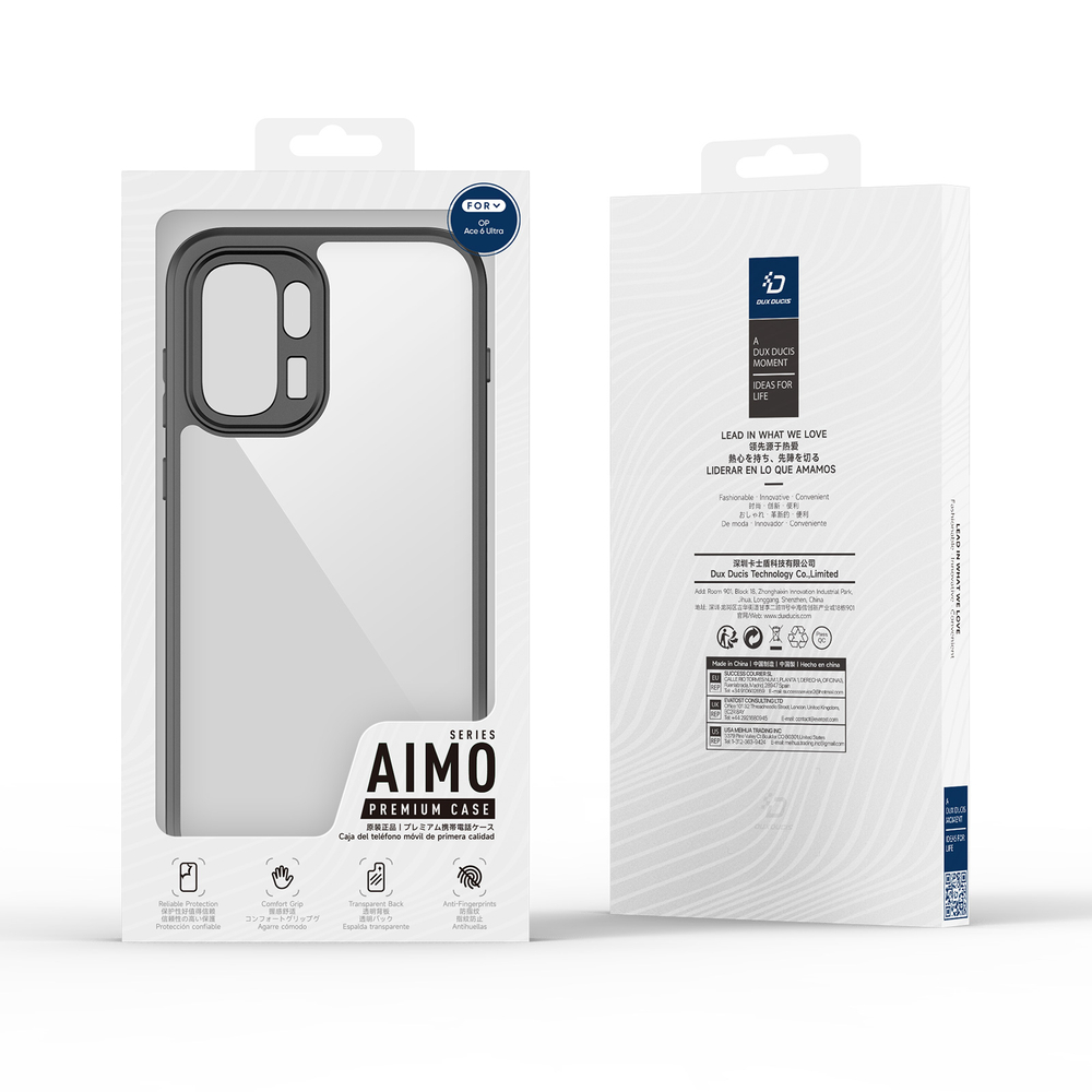 Чехол прозрачный противоударный для OnePlus Ace 6 Ultra, серия Aimo Series от Dux Ducis