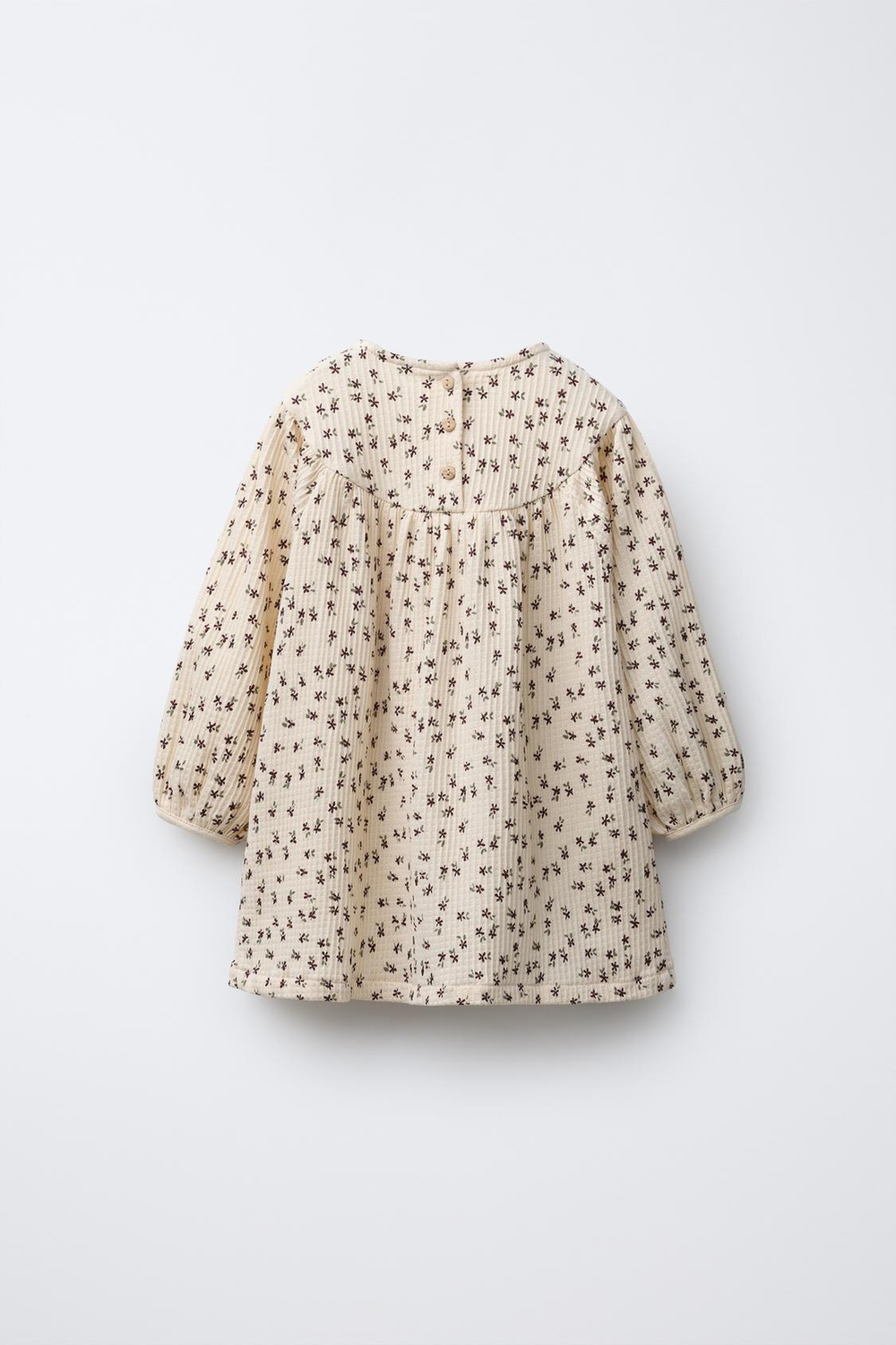 ZARA ПЛАТЬЕ С ЦВЕТОЧНЫМ ПРИНТОМ, ЭКРЮ