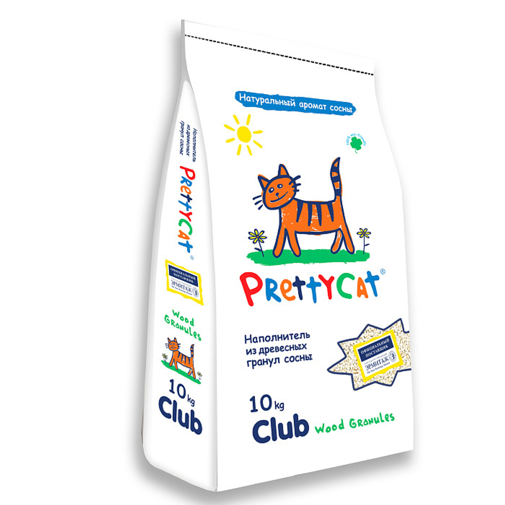Наполнитель PrettyCat впитывающий древесный Wood Granules 10 кг