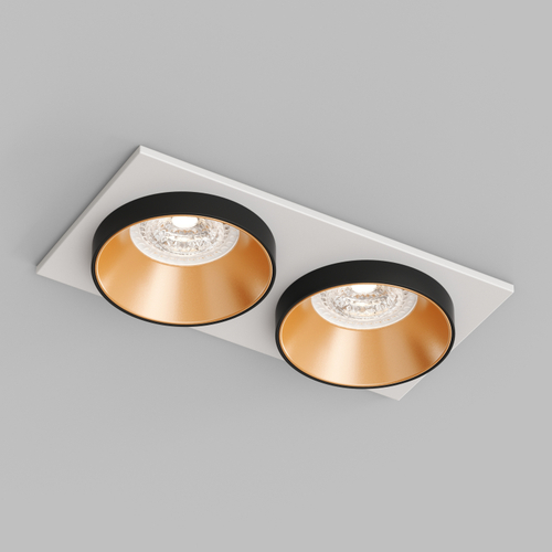 DK2422-GD Встраиваемый светильник, IP 20, 50 Вт, GU10, черный/золотой, алюминий