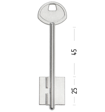 Заготовка сувальдного ключа 10655 139/1- Гардиан-3 литьё (широк.) (96*22,4*24,6) (4,9мм) (GRD3D)