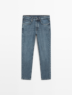 Massimo Dutti Укороченные джинсы зауженного кроя, глубокий синий