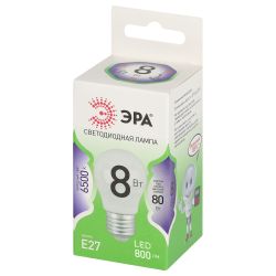 Лампа светодиодная ЭРА GREEN LINE LED P45-8W-865-E27 GL 8Вт шар холодный свет E27