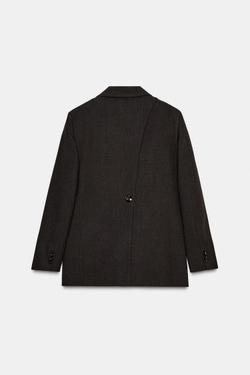 ZARA БЛЕЙЗЕР С ПОДПЛЕЧНИКАМИ, ПУГОВИЦА И РАЗРЕЗ СЗАДИ, КОРИЧНЕВЫЙ