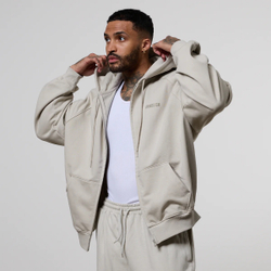 Толстовка VANQUISH Essential Oversized Zip Hoodie Stone