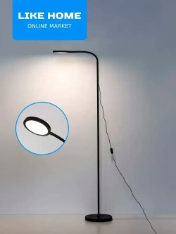 Торшер светодиодный 10Вт, 152 см нейтральный белый свет, чёрный