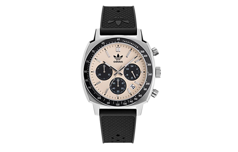 Adidas Originals Wrist Watch Quartz Movement Rubber Strap 44mm White Dial Unisex 100m Water Resistant