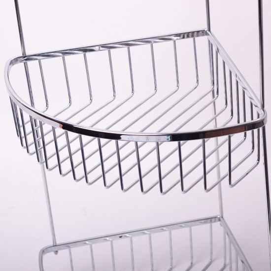 Полка для ванной 3-ярусная угловая Besser BS 8511E (24х24х61 см) из хромированной стали