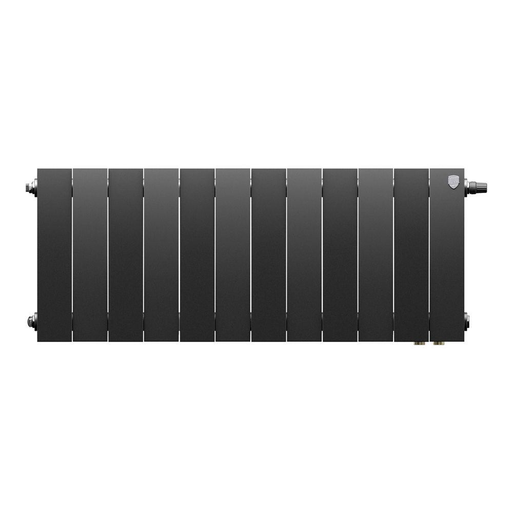 Радиатор биметаллический Royal Thermo PianoForte 300 Noir Sable 12 секций VDR (нижнее правое подключение)
