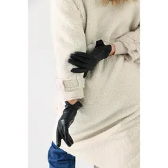 Перчатки женские, размер 9, подклад флис, цвет чёрный