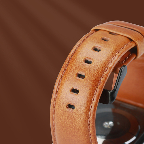 Ремешок из натуральной кожи коричневого цвета от Dux Ducis для смарт часов Apple Watch 38, 40, 41 и 42мм, серия Business Series