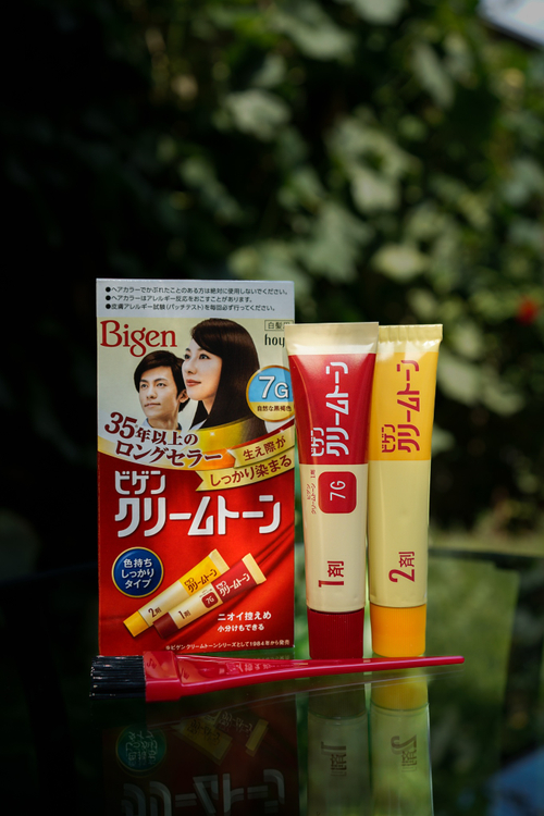 Японская краска для закрашивания седины черно-коричневая