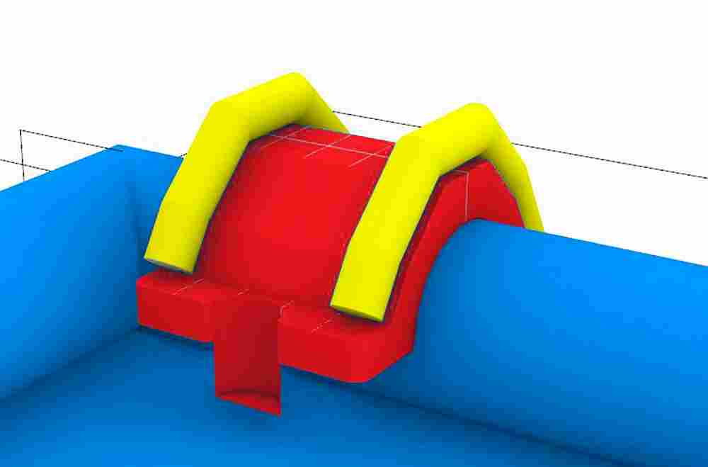 Надувная мини-лестница для бассейна из ПВХ, красный, 3,3*1,7*2,1 м