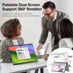 18.5" Портативный двойной монитор с откидной подставкой Delta Plus FHD IPS 1980х1080, 100 Гц