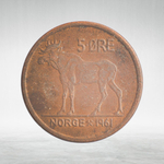 Norway, 5 Øre - Olav V, 1961, VF