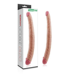 Телесный двусторонний фаллоимитатор 14  King Size Realistic Ladykiller Tapered Double Penetration - 35,5 см.