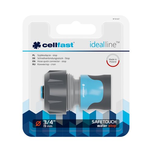 Коннектор CELLFAST SAFETOUCH IDEALLINE с аквастопом 3/4''