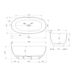 Ванна из искусственного камня ABBER Stein AS9624-1.5 белая матовая