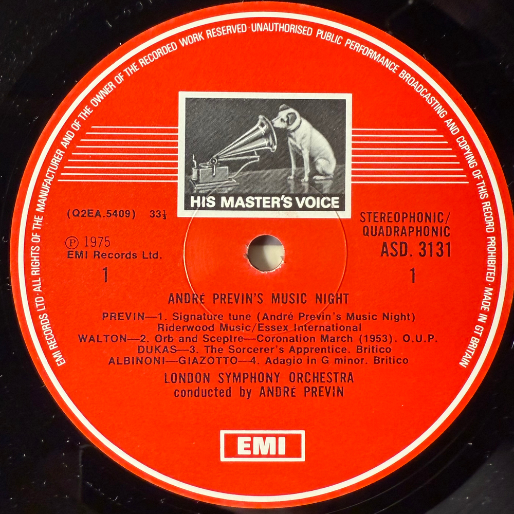 André Previn, London Symphony Orchestra ‎– André Previn's Music Night (Англия 1975г.)