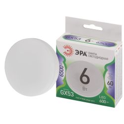 Лампа светодиодная ЭРА GREEN LINE LED GX-6W-865-GX53 GL 6Вт таблетка холодный свет GX53 | Лампы cветодиодные Плоские (GX)