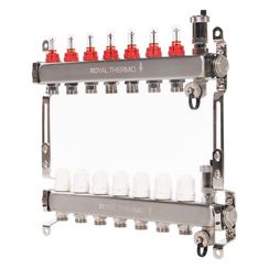 Коллектор Royal Thermo нерж. в сборе с расходомерами 1 ВР-3/4 НР с автомат. воздухоотвод-ми 7 вых.