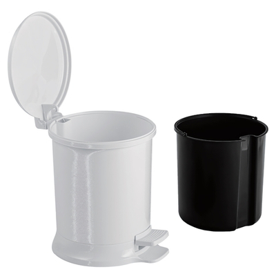 Ведро для мусора с педалью 18л цвет белый, устойчивое