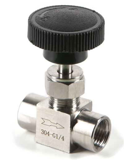 Кран игольчатый стальной резьба 1/4 мама-мама