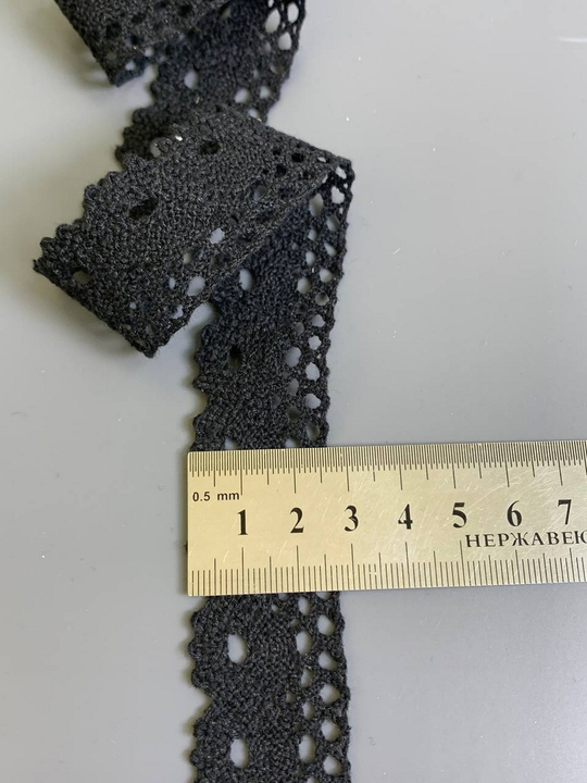 Тесьма хб, черная, 3,0см, AF