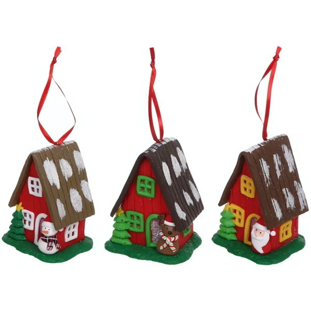 Подвеска Сandy «Новгодний домик» 8,5х7х6 см, в ассортименте
