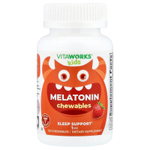VitaWorks, мелатонин для детей, со вкусом ягод, 120 жевательных таблеток