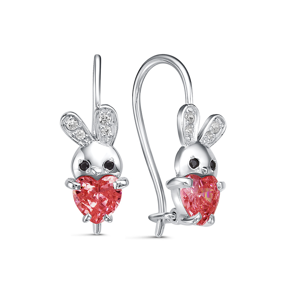 Серьги из серебра 925 пробы с Кварцем и Фианит