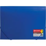 Папка на резинках BRAUBERG "Business", А4, 13 отделений, пластиковый индекс, синяя, 0,5 мм, 224146