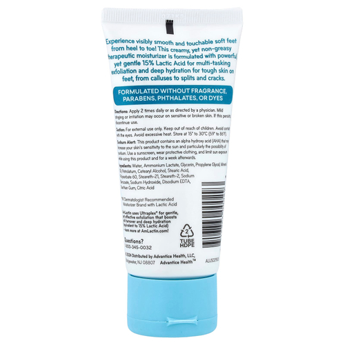 AmLactin, Foot Repair, для огрубевшей и сухой кожи ног, без отдушек, 85 г (3 унции)