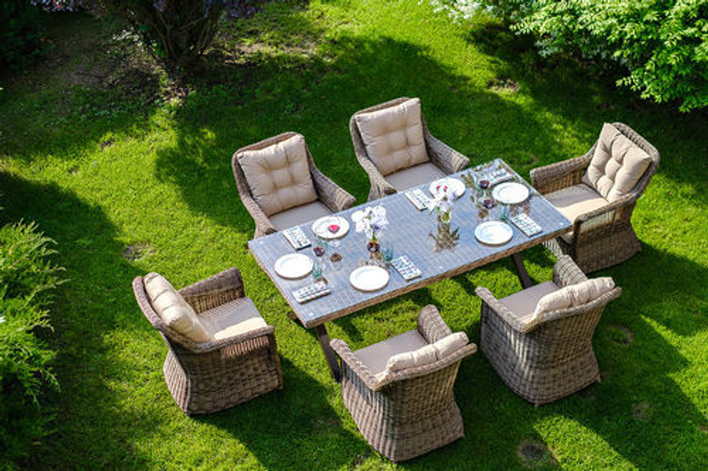 Стол садовый плетеный из искусственного ротанга OPAL 210 см