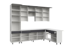 Кухонный гарнитур София 3м, Белый, Бланж, Графит матовый, Антарес