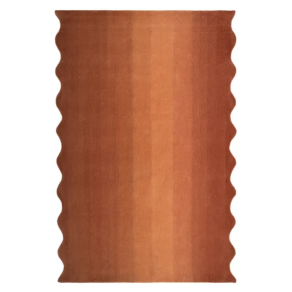 Ковер из шерсти over horizon терракотового цвета из коллекции trendy ruffles, 200х300 см