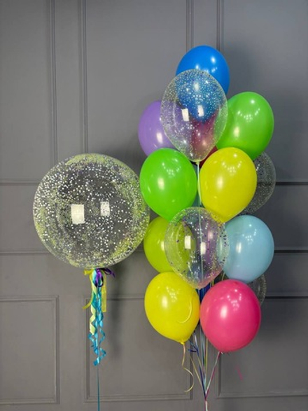 Фонтан из шаров Цветное настроение