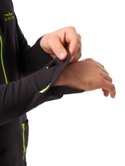 ЛОНГСЛИВ УТЕПЛЕННЫЙ МУЖСКОЙ 3/4 ZIP BRUSH | BLACK YELLOW