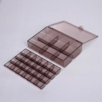 Органайзер для хранения «ТАРТИ ТАН», цвет прозрачный, два отделения13*18.5*5.5см (упаковка коробка)