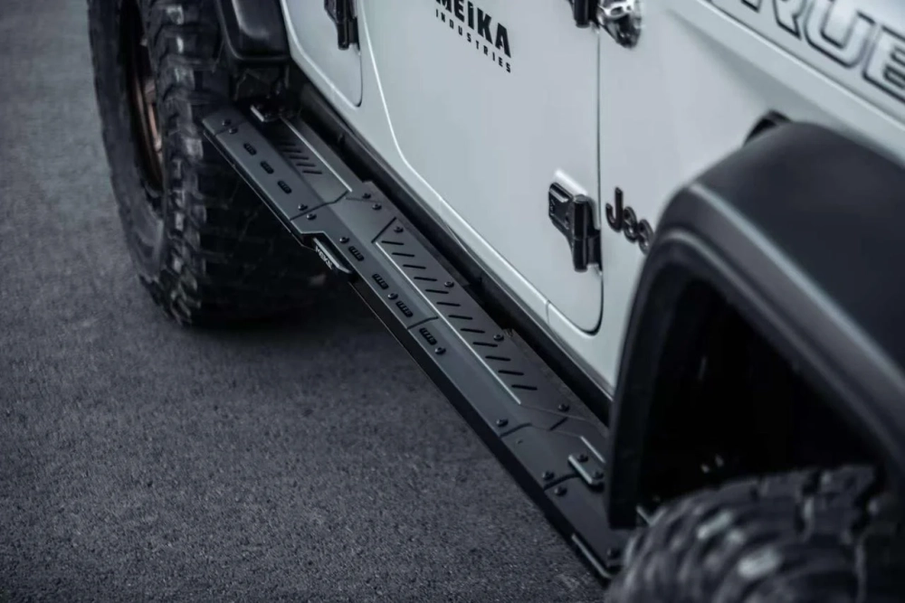 Фиксированные боковые пороги MEIKA для Jeep Wrangler Rubicon (JL) Рестайлинг 2024+ Джип Вранглер