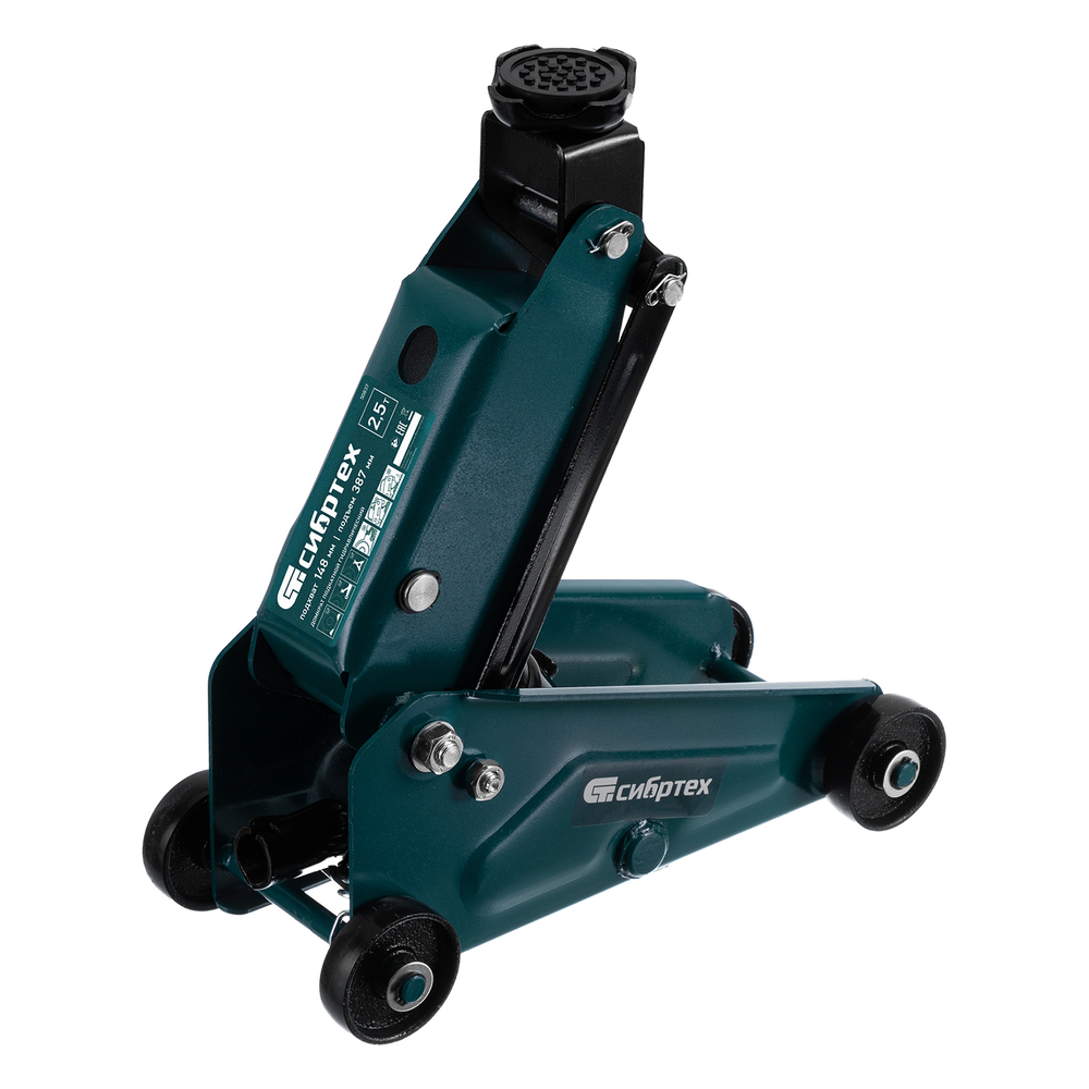 Домкрат гидравлический подкатной, 2,5 т, 148-387 мм, в пласт. кейсе Сибртех