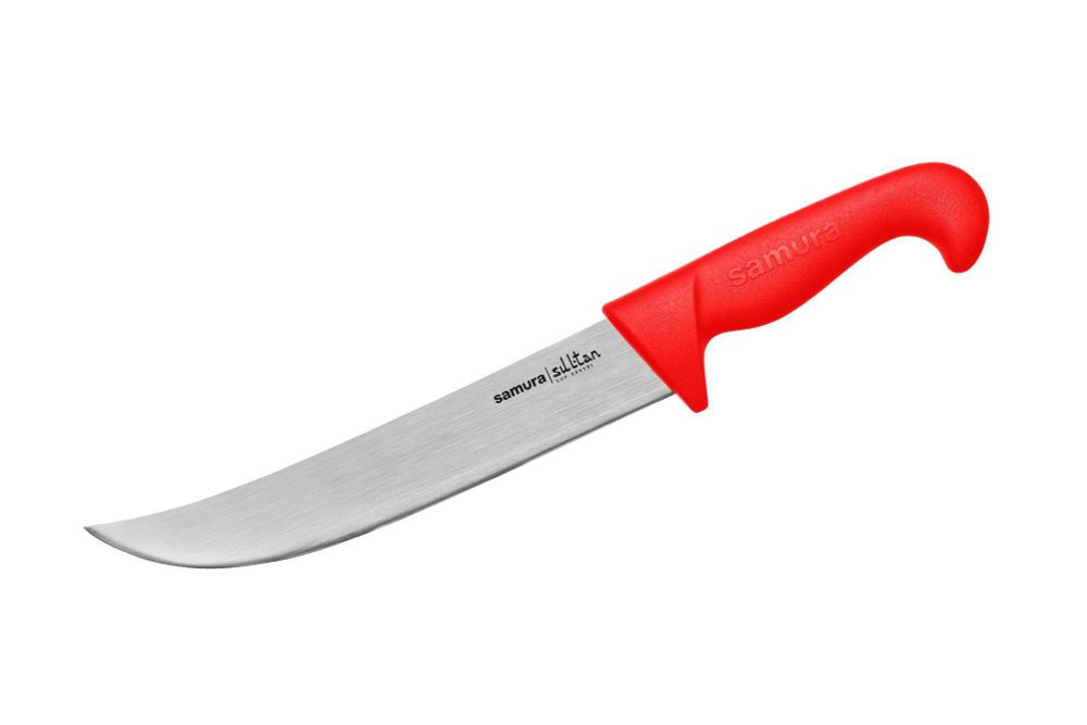 Нож кухонный Samura SULTAN PRO для нарезки, пчак 21,3 см, красный, AUS-8