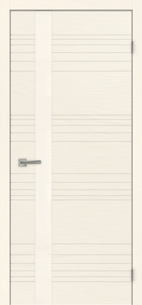 Межкомнатная дверь Сити 1 стекло кремовое / Цвет РАЛ 9001 / Стекло "Лакобель крем" / Двери Верда