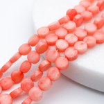 Коралл тонированный бусины, размер около 5,8 мм, цена за 32-33 шт (1/2 нити)