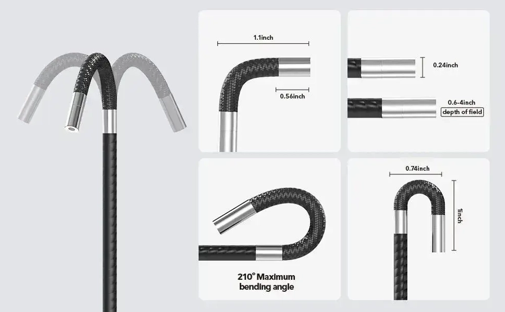Эндоскоп поворотный 360 градусов с дисплеем /6.2 мм/камера наблюдения
