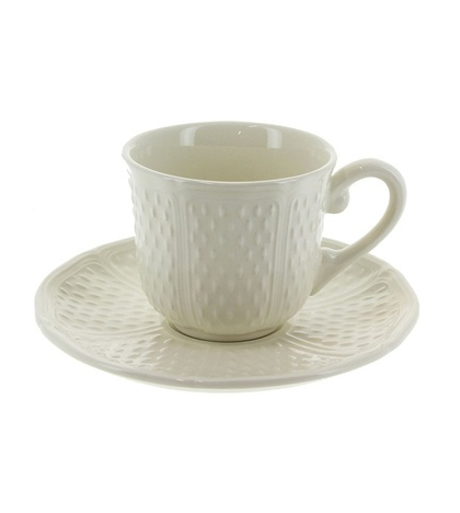 Чашка чайная с блюдцем Pont Aux Choux White (190 мл)